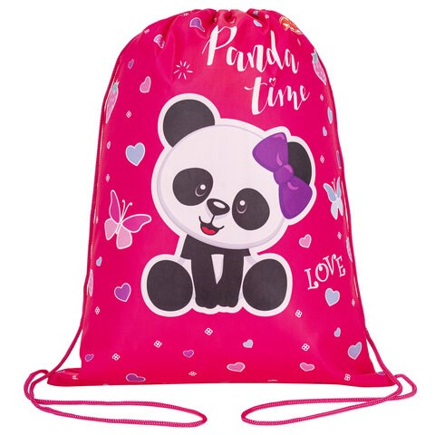 Мешок для обуви ПИФАГОР, 1 отделение, 42х34 см, "Panda time", 271601 271601 - фото 274484