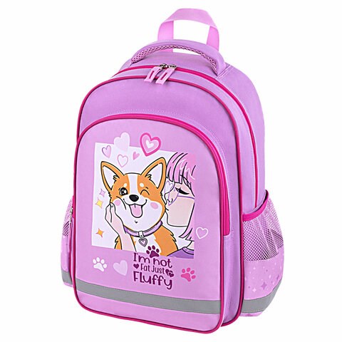 Рюкзак ПИФАГОР SCHOOL, 1 отделение, 3 кармана, "Fluffy akita", 38x28х14 см, 272084 272084 - фото 274674