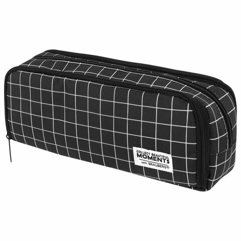 Пенал-органайзер BRAUBERG, 2 откидные планки, полиэстер, 23x9х7 см, "Checkered", 272316 272316 - фото 274728