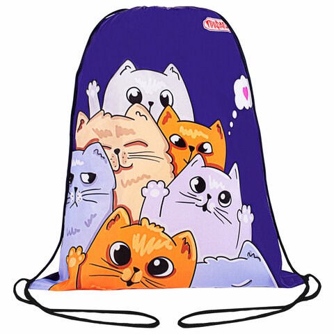 Мешок для обуви ПИФАГОР, 1 отделение, 42х34 см, "Cats greetings", 272382 272382 - фото 274752