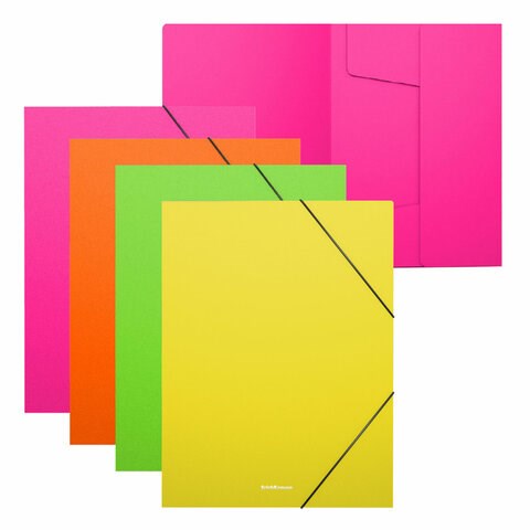 Папка на резинках ERICH KRAUSE "Matt Neon", до 300 листов, ассорти, 600 мкм, 50388 272938 - фото 275104