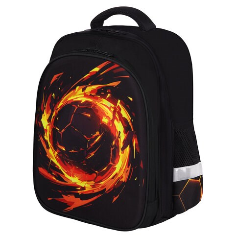 Ранец BRAUBERG KIDS STANDARD, 2 отделения, Fire split, 3D-панель, 36х28х14 см, 273147 273147 - фото 275162