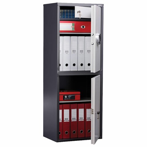 Шкаф металлический для документов AIKO "SL-125/2ТEL" ГРАФИТ, 1252х460х340 мм, 31 кг, S10799132902 291198 - фото 275411