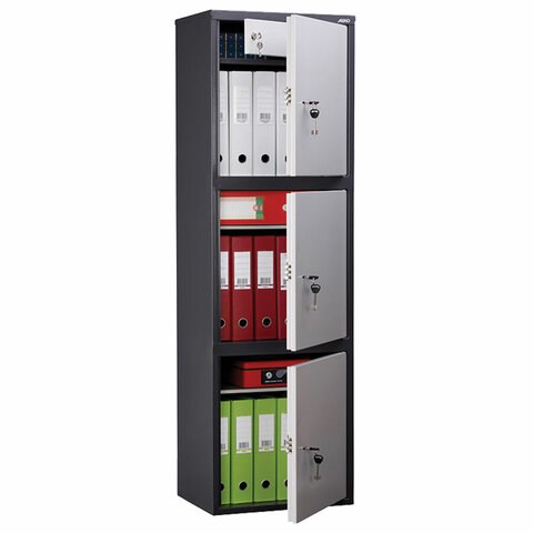 Шкаф металлический для документов AIKO "SL-150/3Т" ГРАФИТ, 1490х460х340 мм, 37 кг, S10799153502 291203 - фото 275415