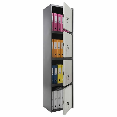 Шкаф металлический для документов AIKO "SL-185/4" ГРАФИТ, 1800х460х340 мм, 37 кг, S10799182502 291207 - фото 275418