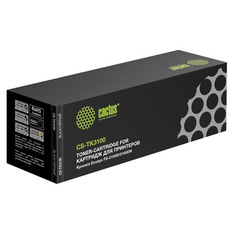 Тонер-картридж CACTUS (CS-TK3100) для KYOCERA FS-2100D/DN/M3040DN/M3540DN, ресурс 12500 стр. 320785 - фото 275553