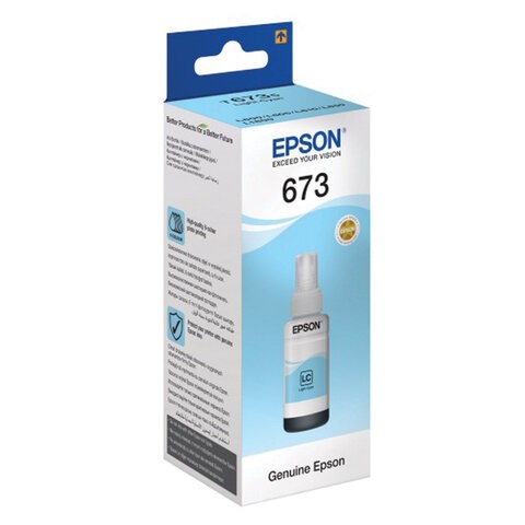 Чернила EPSON 673 (T6735) для СНПЧ Epson L800/L805/L810/L850/L1800, светло-голубые, ОРИГИНАЛЬНЫЕ, C13T67354A/598 361045 - фото 276019