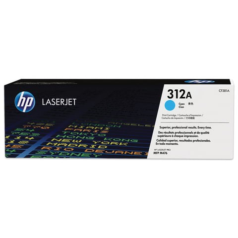 Картридж лазерный HP (CF381A) LaserJet M476dn/476dw/476nw, №312A, голубой, оригинальный, ресурс 2700 страниц 361702 - фото 276224