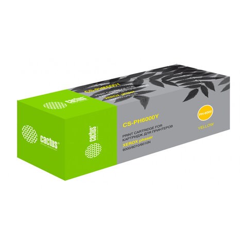 Картридж лазерный CACTUS (CS-PH6000Y) для XEROX Phaser 6000/6010N, желтый, ресурс 1000 стр. 362586 - фото 276686