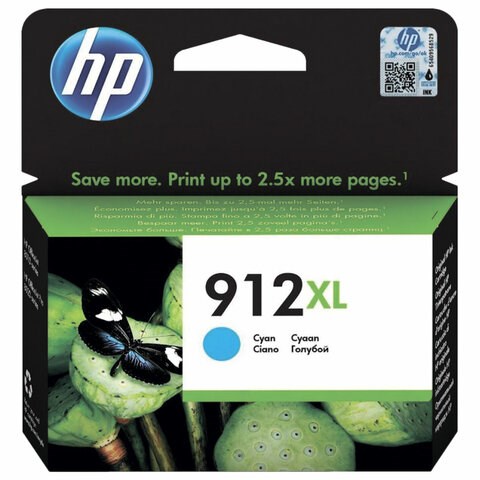 Картридж струйный HP (3YL81A) для HP OfficeJet Pro 8023, №912XL голубой, ресурс 825 страниц, оригинальный 363472 - фото 277283