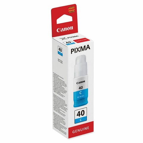 Чернила CANON (GI-40C) для СНПЧ Pixma G5040/G6040, голубые, ресурс 7700 страниц, оригинальные, 3400C001 363616 - фото 277385