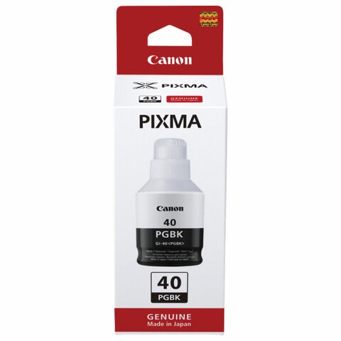 Чернила CANON (GI-40BK) для СНПЧ Pixma G5040/G6040/GM2040, черные, ресурс 6000 страниц, оригинальные, 3385C001 363617 - фото 277386