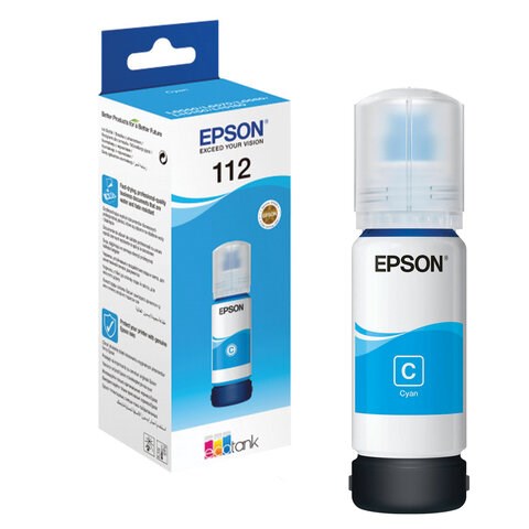 Чернила EPSON 112 (C13T06C24A) для СНПЧ EPSON L11160 /L15150 /L15160 /L6550/L6570, голубые, ОРИГИНАЛЬНЫЕ 363901 - фото 277636