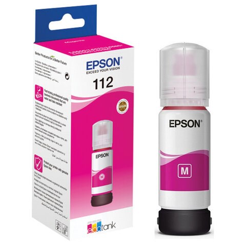Чернила EPSON 112 (C13T06C34A) для СНПЧ EPSON L11160 /L15150 /L15160 /L6550/L6570, пурпурные, ОРИГИНАЛЬНЫЕ 363903 - фото 277638