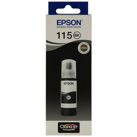 Чернила EPSON 115 (C13T07C14A) для СНПЧ L8160/L8180, черные пигментные, объем 70 мл, ОРИГИНАЛЬНЫЕ 364018 - фото 277691