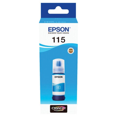 Чернила EPSON 115 (C13T07D24A) для СНПЧ L8160/L8180, голубые, объем 70 мл, ОРИГИНАЛЬНЫЕ 364020 - фото 277693