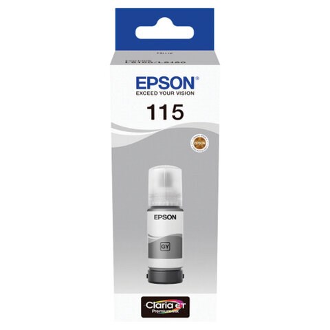 Чернила EPSON 115 (C13T07D54A) для СНПЧ L8160/L8180, серые, объем 70 мл, ОРИГИНАЛЬНЫЕ 364023 - фото 277696
