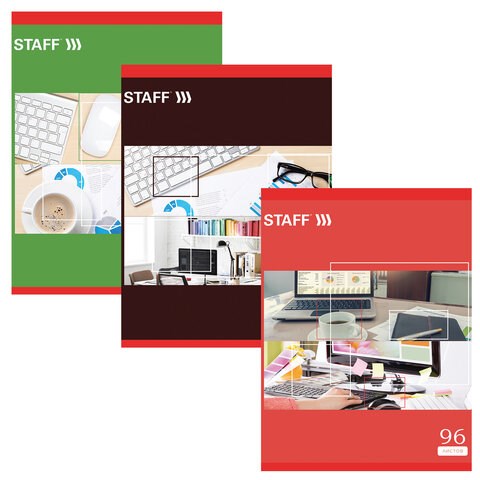 Тетрадь А4, 96 л., STAFF Basic скоба, клетка, офсет №2 ЭКОНОМ, обложка картон, "ОФИСНАЯ КЛАССИКА", 403073 403073 - фото 278277