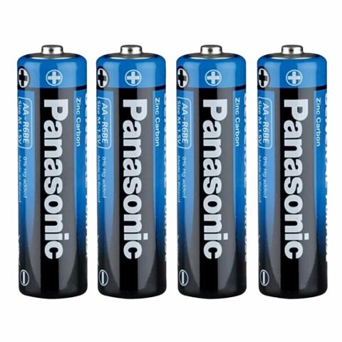 Батарейки КОМПЛЕКТ 4 шт., PANASONIC AA R6 (316), солевые, пальчиковые, в пленке, 1,5 В 450408 - фото 278761