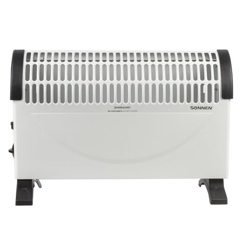 Обогреватель-конвектор SONNEN Y-02S, 1500 Вт, 3 режима работы, белый/черный, 453494 453494 - фото 278856
