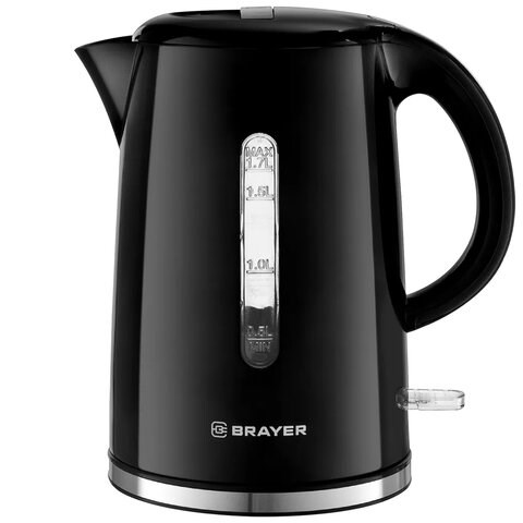 Чайник BRAYER BR1032, 1,7 л, 2200 Вт, закрытый нагревательный элемент, автоотключение, пластик, черный, 1032BR 456045 - фото 279106
