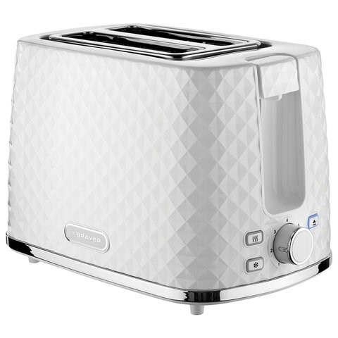 Тостер BRAYER BR2101, 930 Вт, 2 тоста, 7 режимов, пластик, белый 456605 - фото 279290