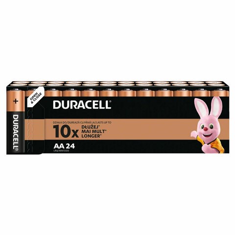 Батарейки КОМПЛЕКТ 24 шт., DURACELL Basic ОРИГИНАЛ, АА (LR6, 15А), алкалиновые, пальчиковые 456993 - фото 279425