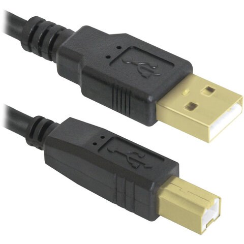 Кабель USB 2.0 AM-BM, 3 м, DEFENDER, 2 фильтра, для подключения принтеров, МФУ и периферии, 87431 511115 - фото 279725