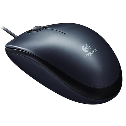 Мышь проводная LOGITECH M90, USB, 2 кнопки + 1 колесо-кнопка, оптическая, черная, 910-001794 511225 - фото 279726