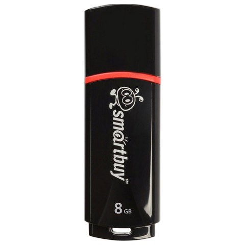 Флеш-диск 8 GB, SMARTBUY Crown, USB 2.0, черный, SB8GBCRW-K 512175 - фото 279776