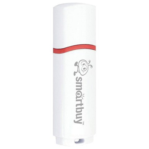 Флеш-диск 8 GB, SMARTBUY Crown, USB 2.0, белый, SB8GBCRW-W 512176 - фото 279777