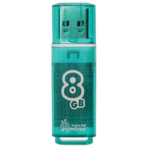 Флеш-диск 8 GB, SMARTBUY Glossy, USB 2.0, зеленый, SB8GBGS-G 512179 - фото 279780