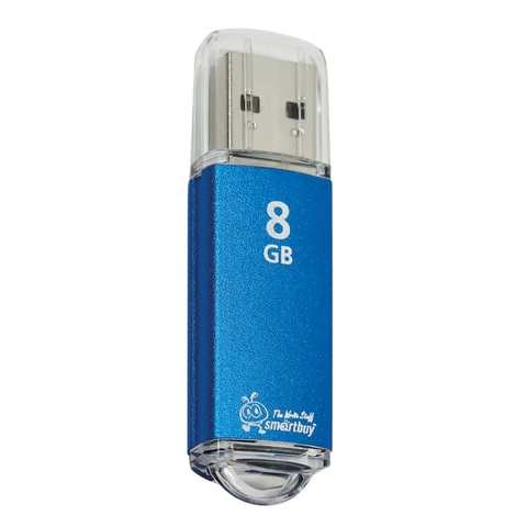 Флеш-диск 8 GB, SMARTBUY V-Cut, USB 2.0, металлический корпус, синий, SB8GBVC-B 512182 - фото 279781