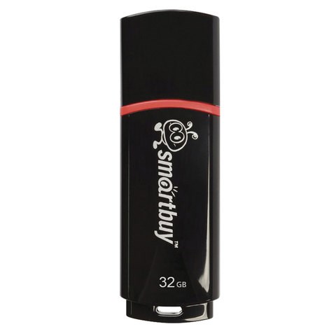 Флеш-диск 32 GB, SMARTBUY Crown, USB 2.0, черный, SB32GBCRW-K 512184 - фото 279783