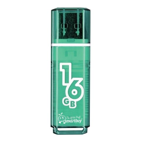 Флеш-диск 16 GB, SMARTBUY Glossy, USB 2.0, зеленый, SB16GBGS-G 512192 - фото 279790