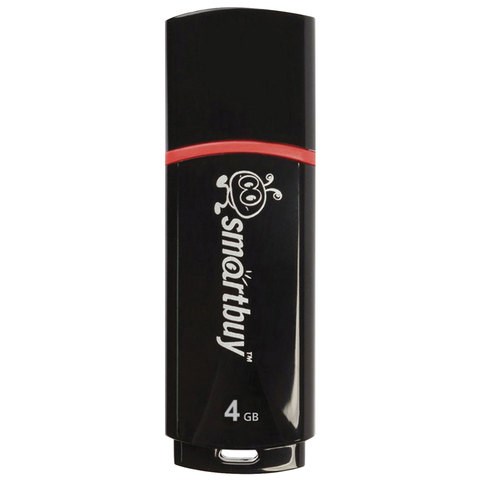 Флеш-диск 4 GB, SMARTBUY Crown, USB 2.0, черный, SB4GBCRW-K 512763 - фото 279834
