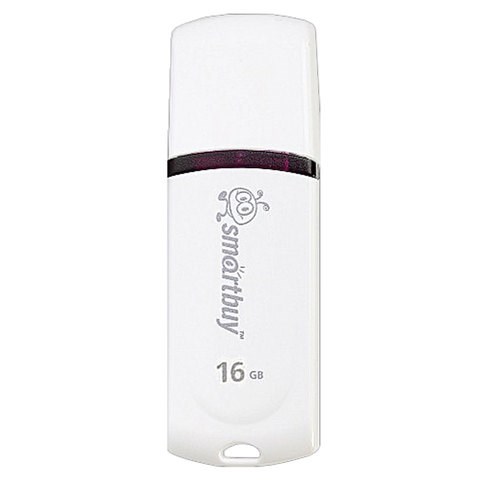 Флеш-диск 16 GB, SMARTBUY Paean, USB 2.0, белый, SB16GBPN-W 512767 - фото 279838