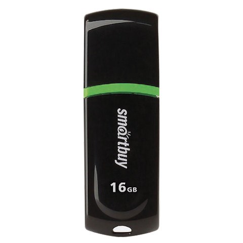 Флеш-диск 16 GB, SMARTBUY Paean, USB 2.0, черный, SB16GBPN-K 512769 - фото 279839
