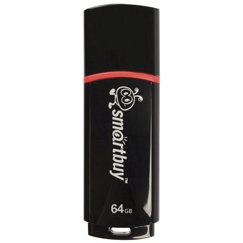 Флеш-диск 64 GB, SMARTBUY Crown, USB 2.0, черный, SB64GBCRW-K 512783 - фото 279844