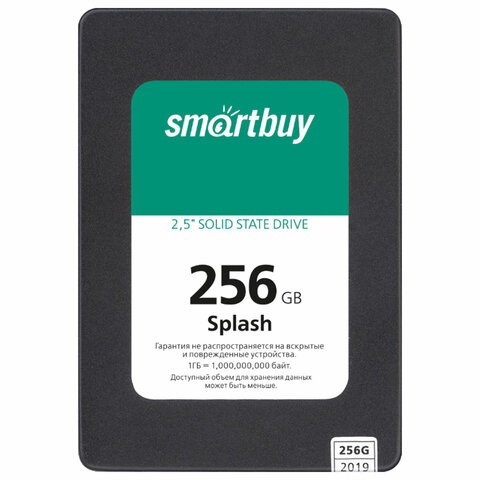 Твердотельный накопитель SSD SMARTBUY Splash 256GB, 2,5", SATA III, черный, SBSSD-256GT-MX902-25S3 513606 - фото 279940