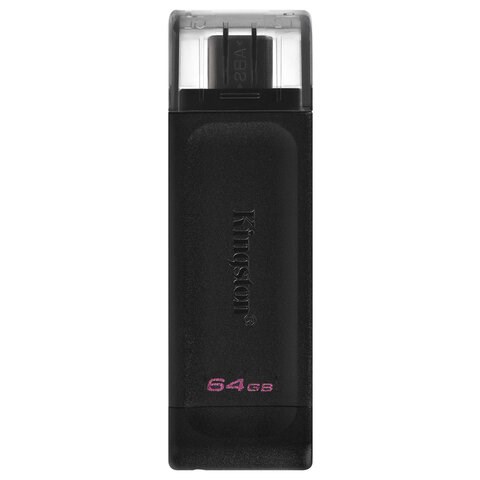Флеш-диск 64 GB KINGSTON DataTraveler 70, разъем Type-C 3.2, черный, DT70/64GB 513642 - фото 279951