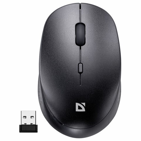Мышь беспроводная DEFENDER Auris MB-027, USB, 3 кнопки + 1 колесо-кнопка, оптическая, черная, 52027 513818 - фото 280040