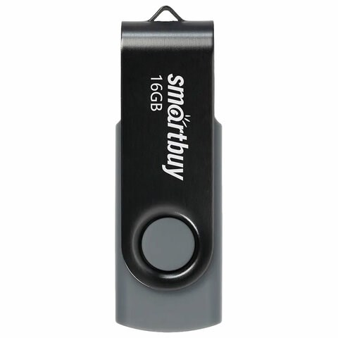 Флеш-диск 16 GB SMARTBUY Twist USB 2.0, черный, SB016GB2TWK 513907 - фото 280054