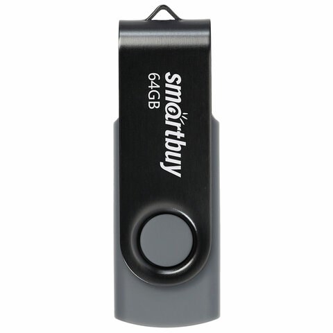 Флеш-диск 64 GB SMARTBUY Twist USB 2.0, черный, SB064GB2TWK 513911 - фото 280058