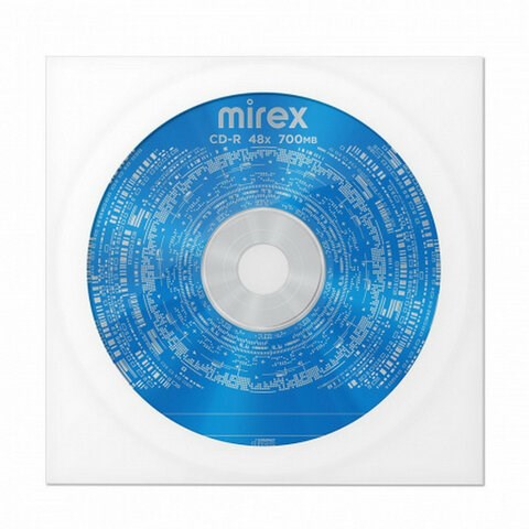 Диск CD-R MIREX, 700 Мб, 48x, бумажный конверт, 1 штука, UL120051A8C 514021 - фото 280096