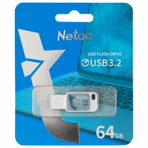Флеш-диск 64 GB NETAC UA31, USB 3.2, голубой, NT03UA31N-064G-32BL 514057 - фото 280111