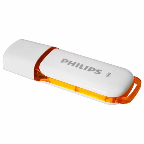 Флеш-диск 4 GB PHILIPS SNOW, разъем USB 2.0, оранжевый, FM04FD70B/97 514076 - фото 280123