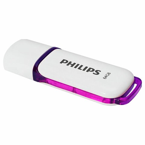 Флеш-диск 64 GB PHILIPS SNOW, разъем USB 2.0, фиолетовый, FM64FD70B/97 514080 - фото 280127