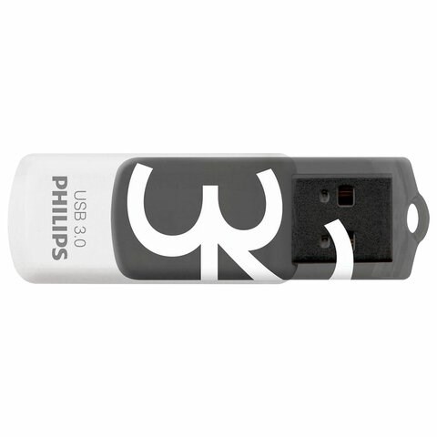Флеш-диск 32 GB PHILIPS VIVID, разъем USB 3.0, черный, FM32FD00B/97 514095 - фото 280141