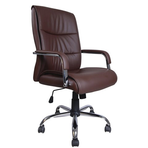 Кресло офисное BRABIX Space EX-508, экокожа, хром, коричневое, 531164 531164 - фото 280359